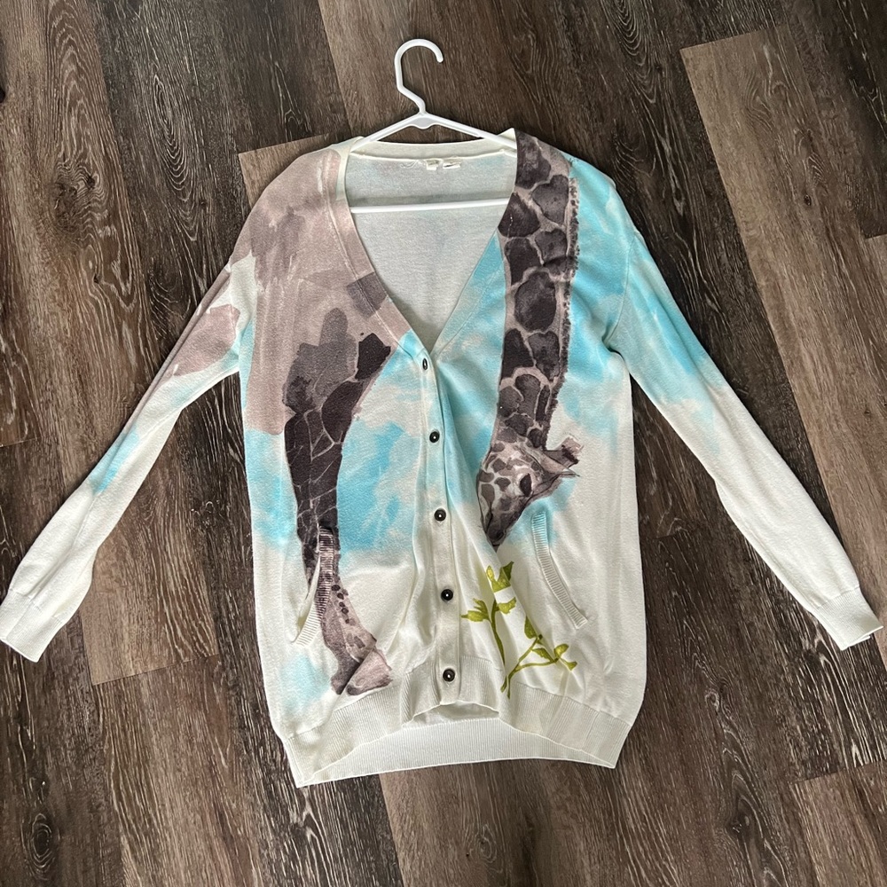 Anthropologie Moth Giraffe Oversized Cardigan